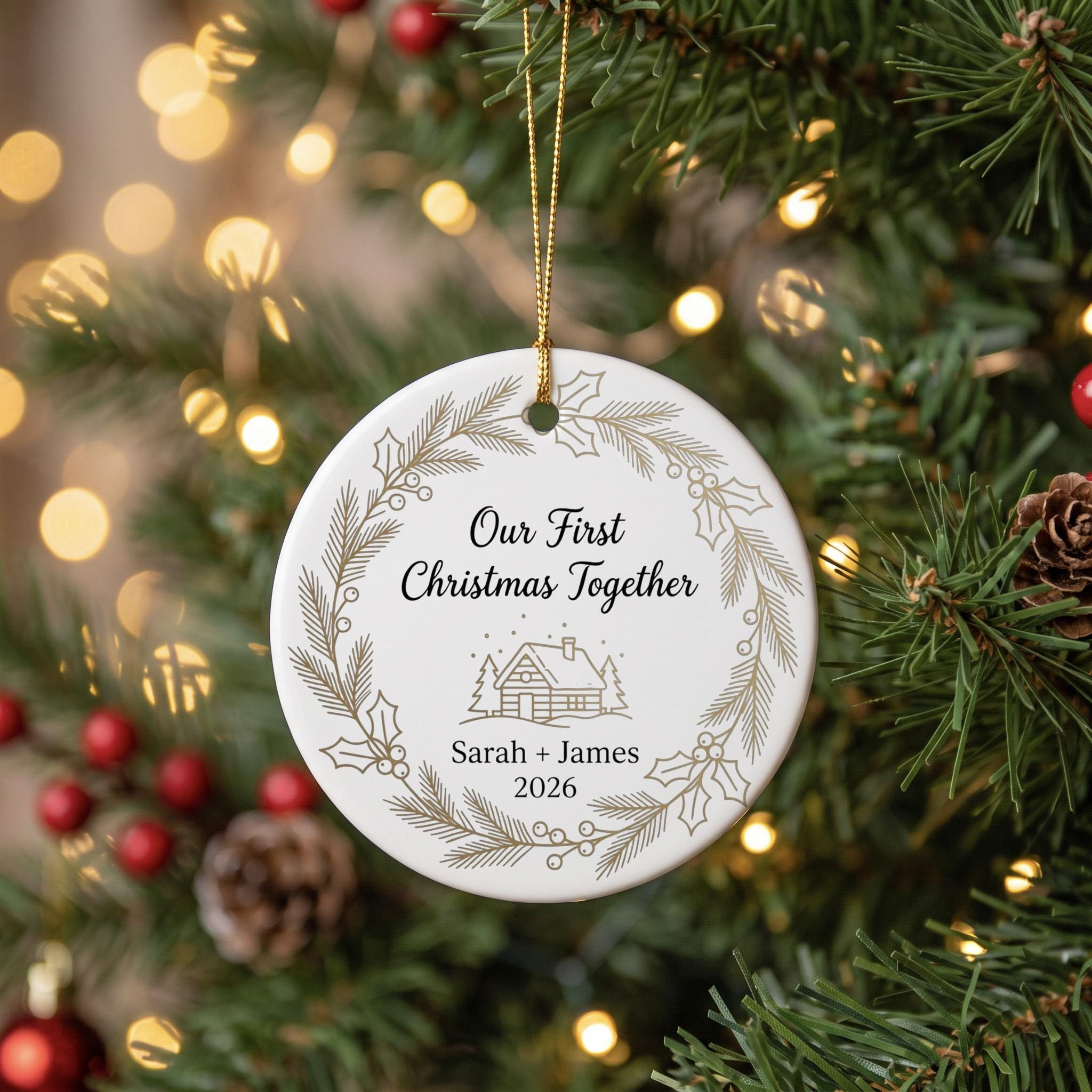 Personalized First Christmas Together Ornament, Custom Couple Names Ceramic Keepsake 2026 1 - MeasureMason Personalized First Christmas Together Ornament, Custom Couple Names Ceramic Keepsake 2026 1