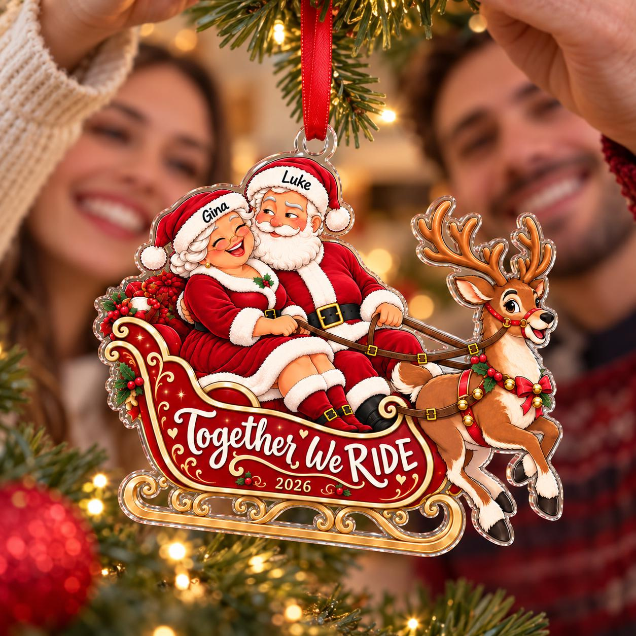Personalized Couple Christmas Ornament 2026 - Custom Names and Year, Together We Ride Acrylic Keepsake Gift 2 - MeasureMason Personalized Couple Christmas Ornament 2026 - Custom Names and Year, Together We Ride Acrylic Keepsake Gift 2